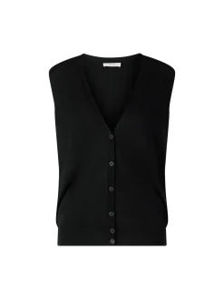 Ärmellose Cashmere-Strickjacke 'Neel' Schwarz