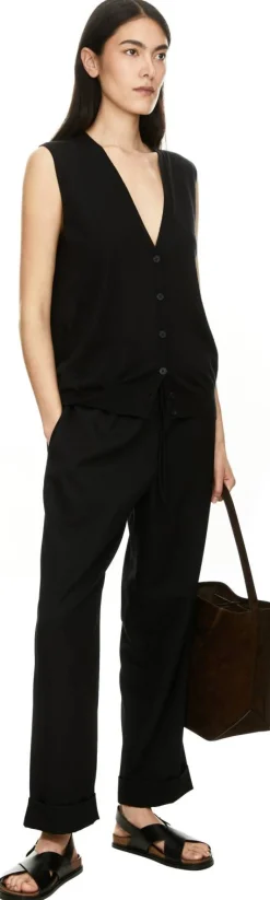 Ärmellose Cashmere-Strickjacke 'Neel' Schwarz