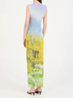 Ärmellose Kleid mit Landschaftsprint Multi