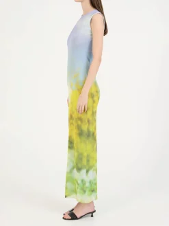 Ärmellose Kleid mit Landschaftsprint Multi