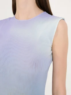 Ärmellose Kleid mit Landschaftsprint Multi