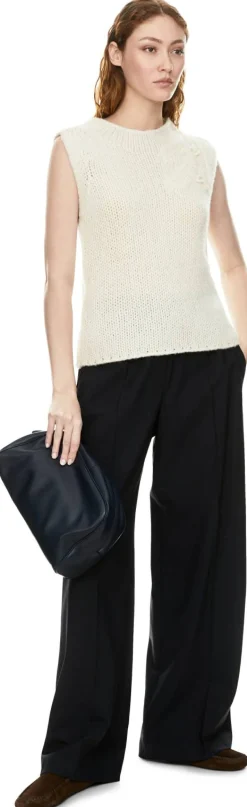 Ärmelloses Cashmere-Seidentop 'Jyll Embroidery' Ecru