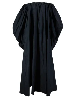 Ärmelloses Kleid mit Cape Schwarz