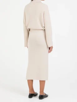 Rock aus Cashmere-Mischung Beige