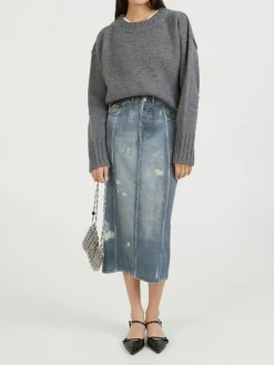 Rock mit Print Blau