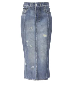 Rock mit Print Blau