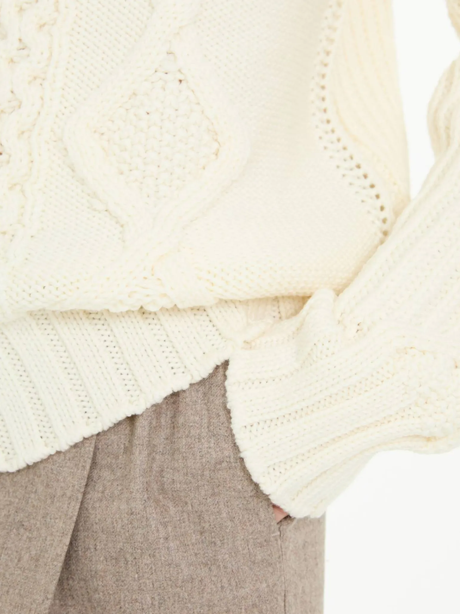 Rollkragenpullover Crème