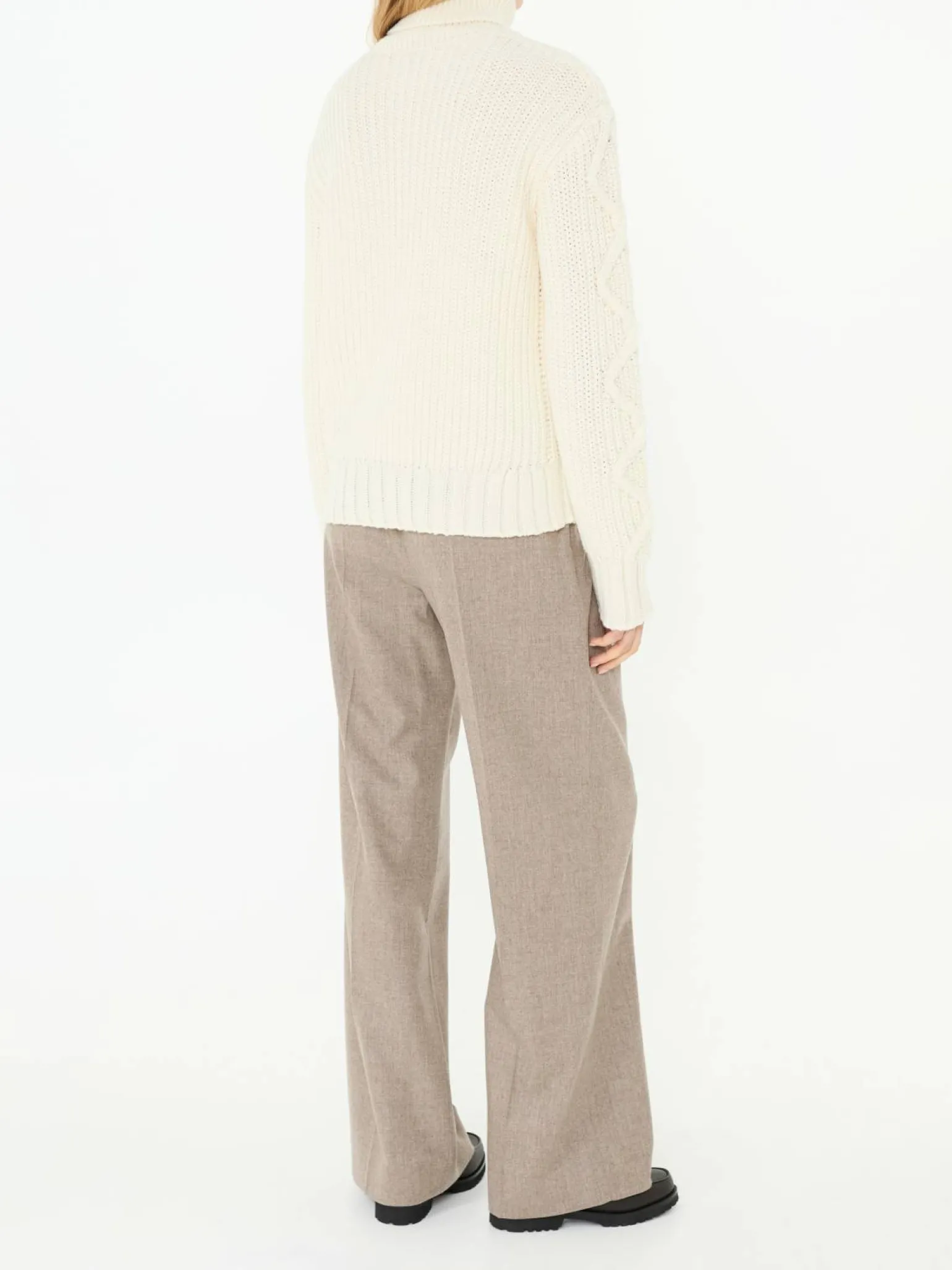 Rollkragenpullover Crème