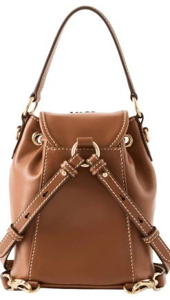Rucksack aus Leder Cognac