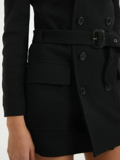 Safarijacke aus Schurwolle Schwarz