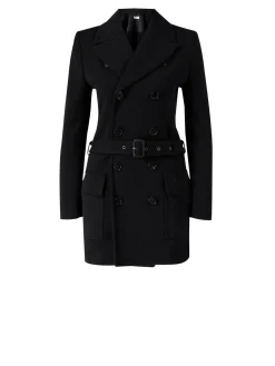 Safarijacke aus Schurwolle Schwarz