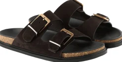 Sandale 'Buckle Slide' Dunkelbraun