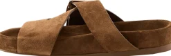 Sandale 'Ease Buckle' aus Veloursleder Braun
