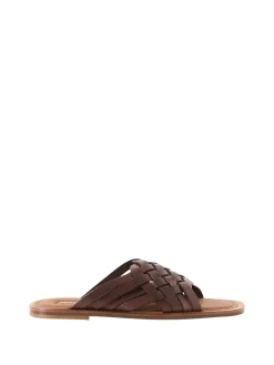 Sandalen aus geflochtenem Kalbsleder Braun