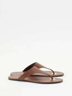 Sandalen aus Glattleder Braun