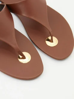 Sandalen aus Glattleder Braun