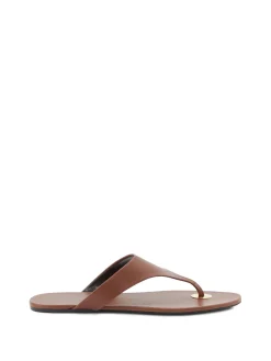 Sandalen aus Glattleder Braun