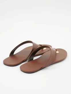 Sandalen aus Glattleder Braun