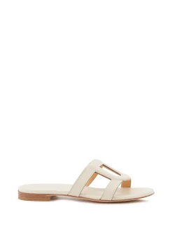 Sandalen aus Mousse-Leder Beige
