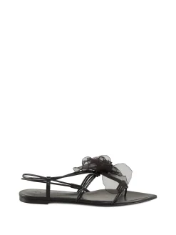 Sandalen mit Blumenverzierung Schwarz