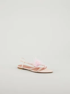 Sandalen mt Blumenapplikation Pink
