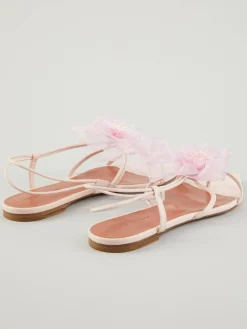 Sandalen mt Blumenapplikation Pink