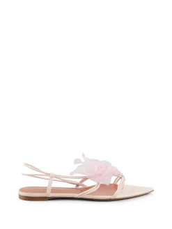 Sandalen mt Blumenapplikation Pink