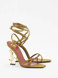 Sandalen 'Opyum' aus Satin-Crêpe Cuba Gold