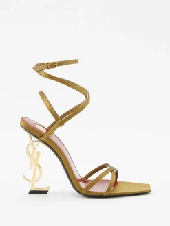 Sandalen 'Opyum' aus Satin-Crêpe Cuba Gold