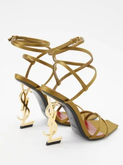 Sandalen 'Opyum' aus Satin-Crêpe Cuba Gold