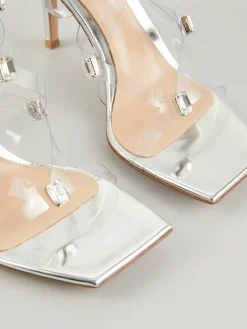 Sandaletten 'Crystal Fever' Silber