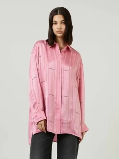 Satin-Hemd Pink