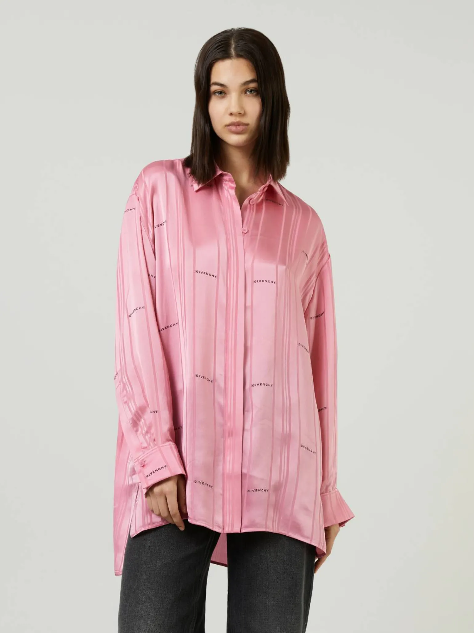 Satin-Hemd Pink