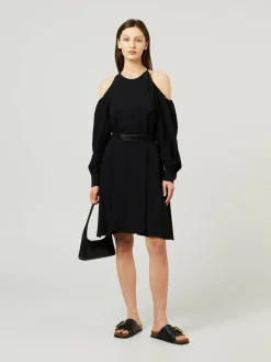 Schulterfreies-Kleid Schwarz