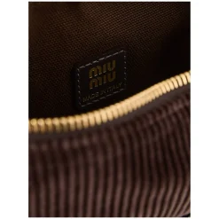 Schultertasche aus Cord Dunkelbraun