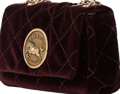 Schultertasche 'Heritage Small' aus Samt Crafty Brown