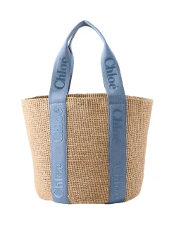 Schultertasche 'Medium Woody Basket' Ashes Blue