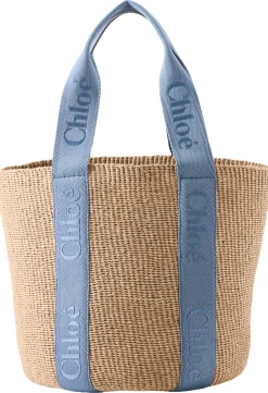 Schultertasche 'Medium Woody Basket' Ashes Blue