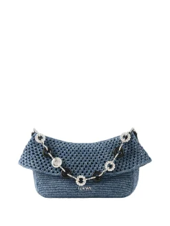 Schultertasche Paula's Ibiza 'Ola Crochet Medium' Denim Blue