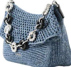 Schultertasche Paula's Ibiza 'Ola Crochet Medium' Denim Blue