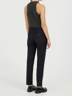 Schurwoll-Hose Marineblau