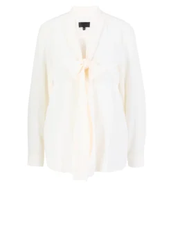 Seidenbluse 'Angelique' mit Lavallière-Kragen Crème