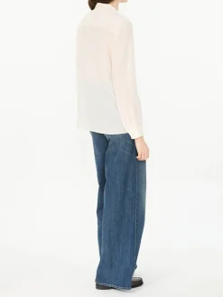 Seidenbluse 'Angelique' mit Lavallière-Kragen Crème