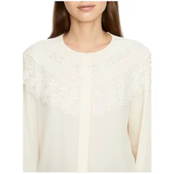 Seidenbluse aus Crêpe de Chine Crème