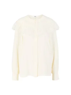 Seidenbluse aus Crêpe de Chine Crème