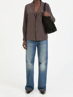 Seidenbluse Braun