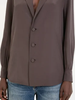 Seidenbluse Braun