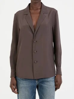 Seidenbluse Braun