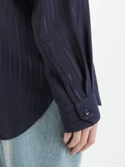 Seidenbluse Marineblau
