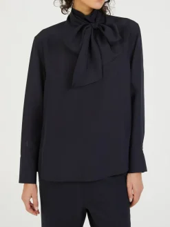 Seidenbluse Marineblau